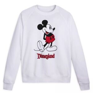 Disney Mickey Mouse Classic Sweatshirt Disneyland Crew Neck White Medium Retro